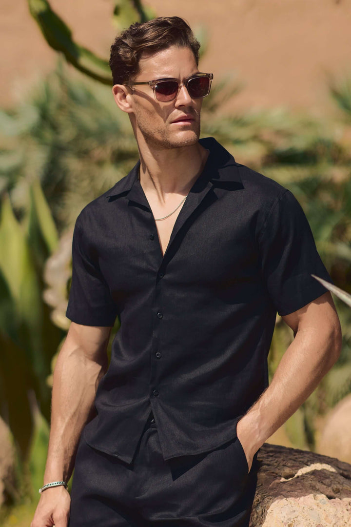 Chemise en Lin à Manches Courtes