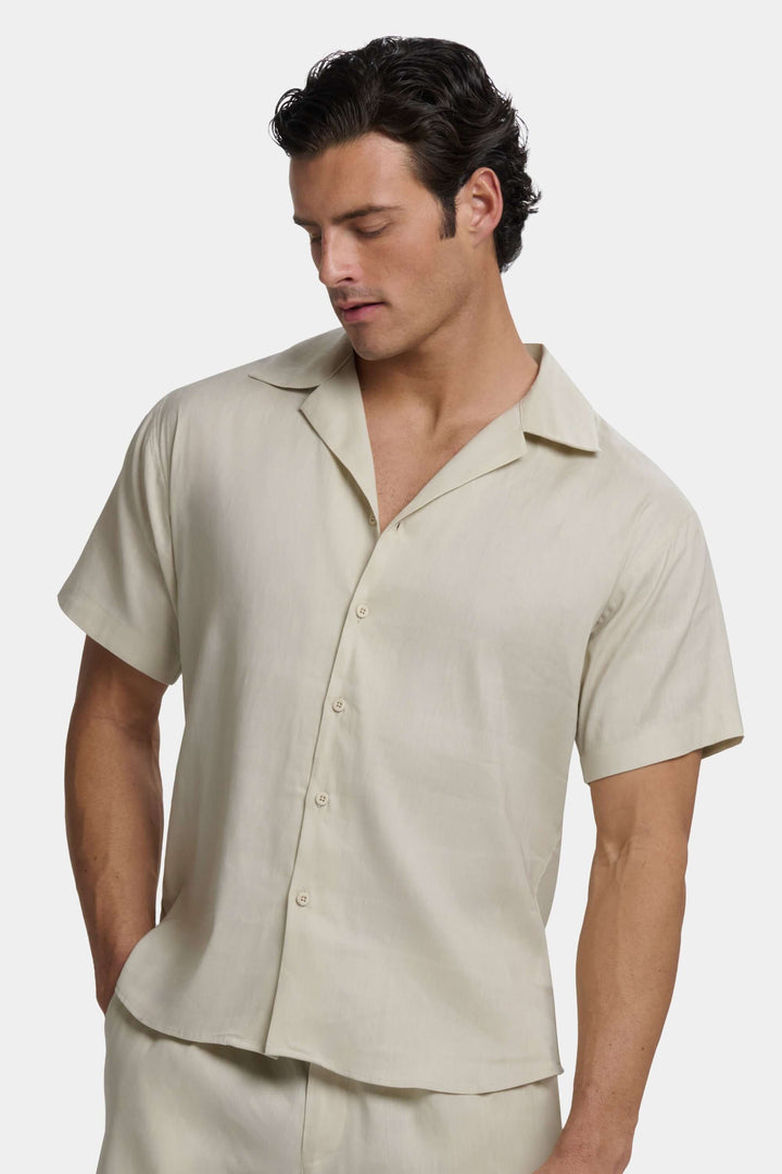 Chemise en Lin à Manches Courtes