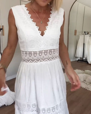 Rose - Robe Camisole en Dentelle à Col V