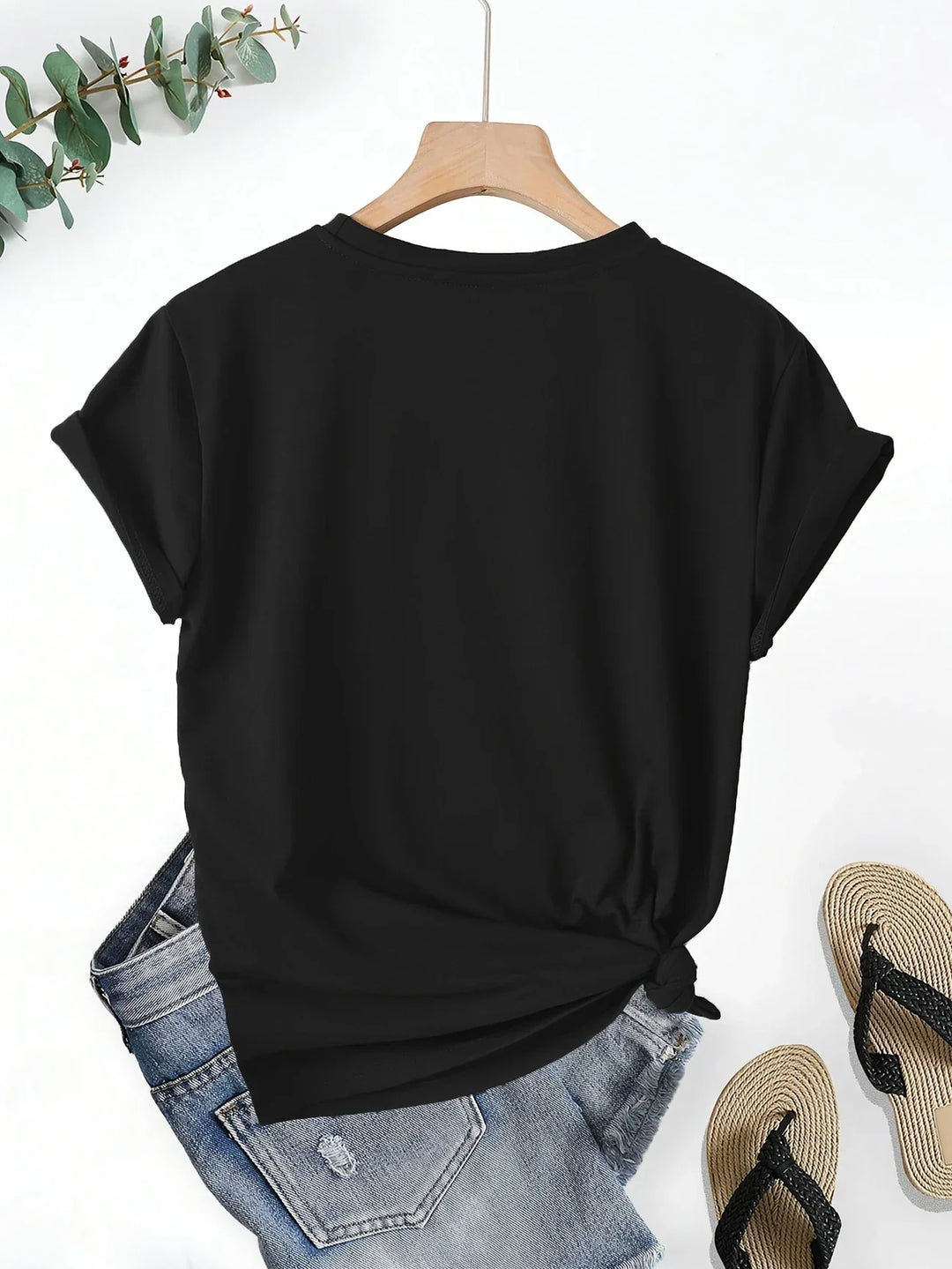 Larson - T-shirt casual à manches courtes avec motif en forme de cœur