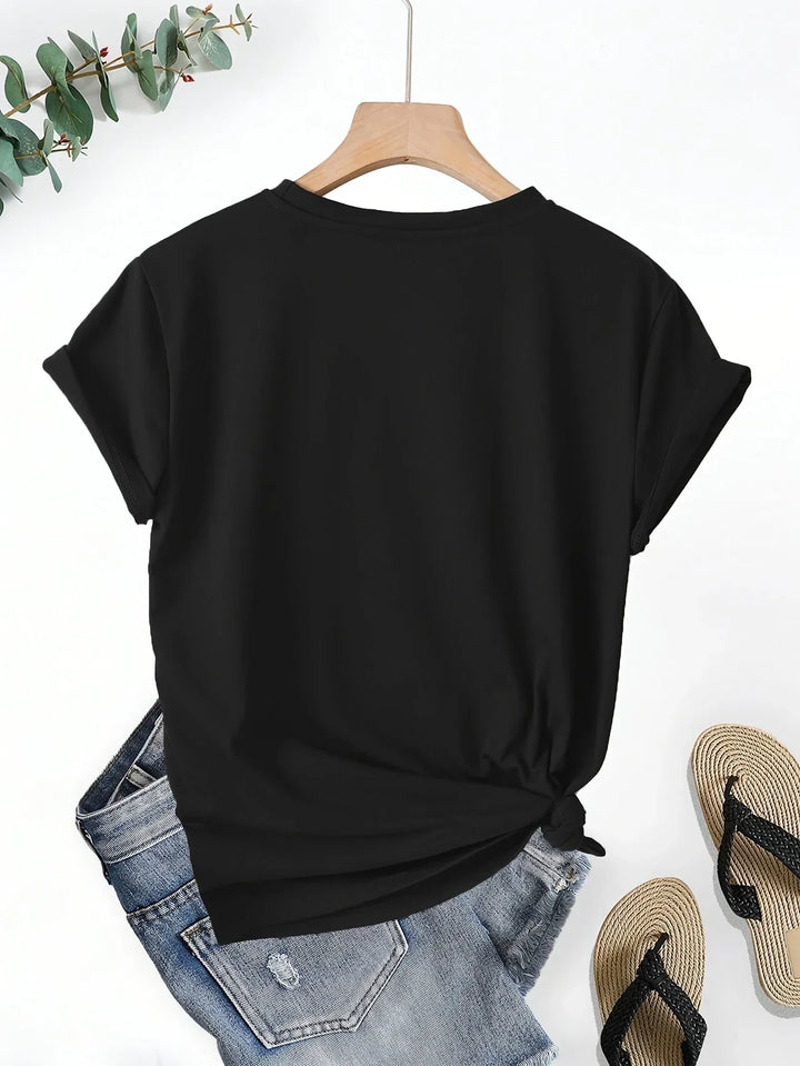Larson - T-shirt casual à manches courtes avec motif en forme de cœur