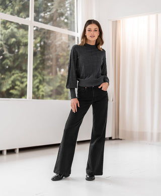 Jeans Évasés Les Deux en Denim Noir