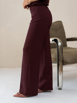 Pantalon à jambes larges Bordeaux de Le Centre