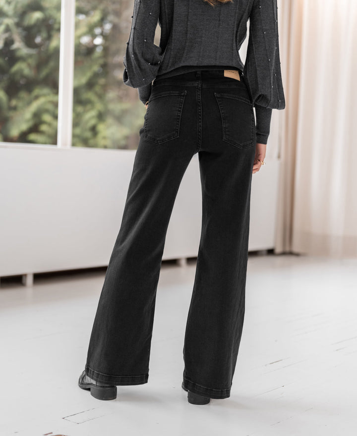 Jeans Évasés Les Deux en Denim Noir