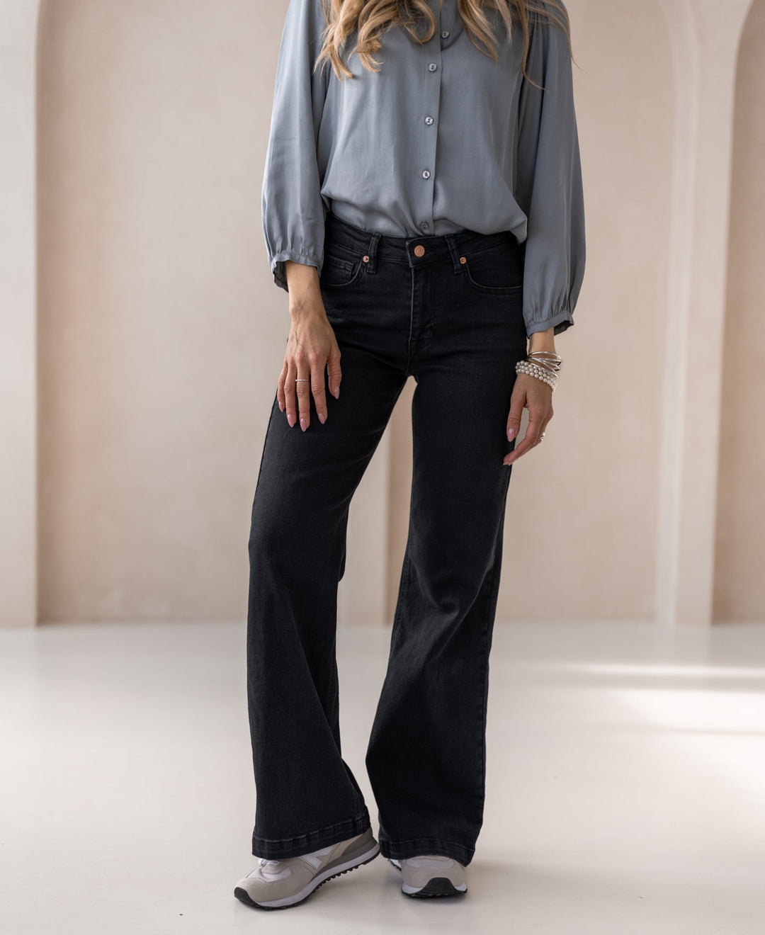 Jeans Évasés Les Deux en Denim Noir