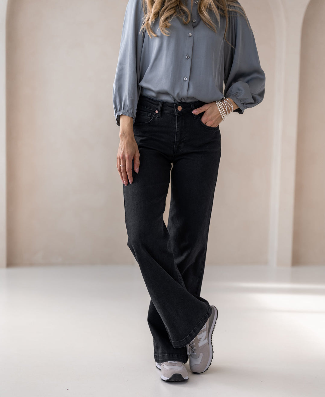 Jeans Évasés Les Deux en Denim Noir
