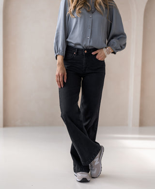 Jeans Évasés Les Deux en Denim Noir