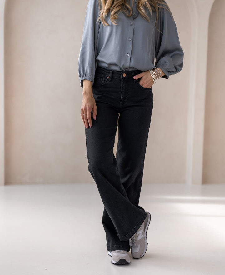 Jeans Évasés Les Deux en Denim Noir