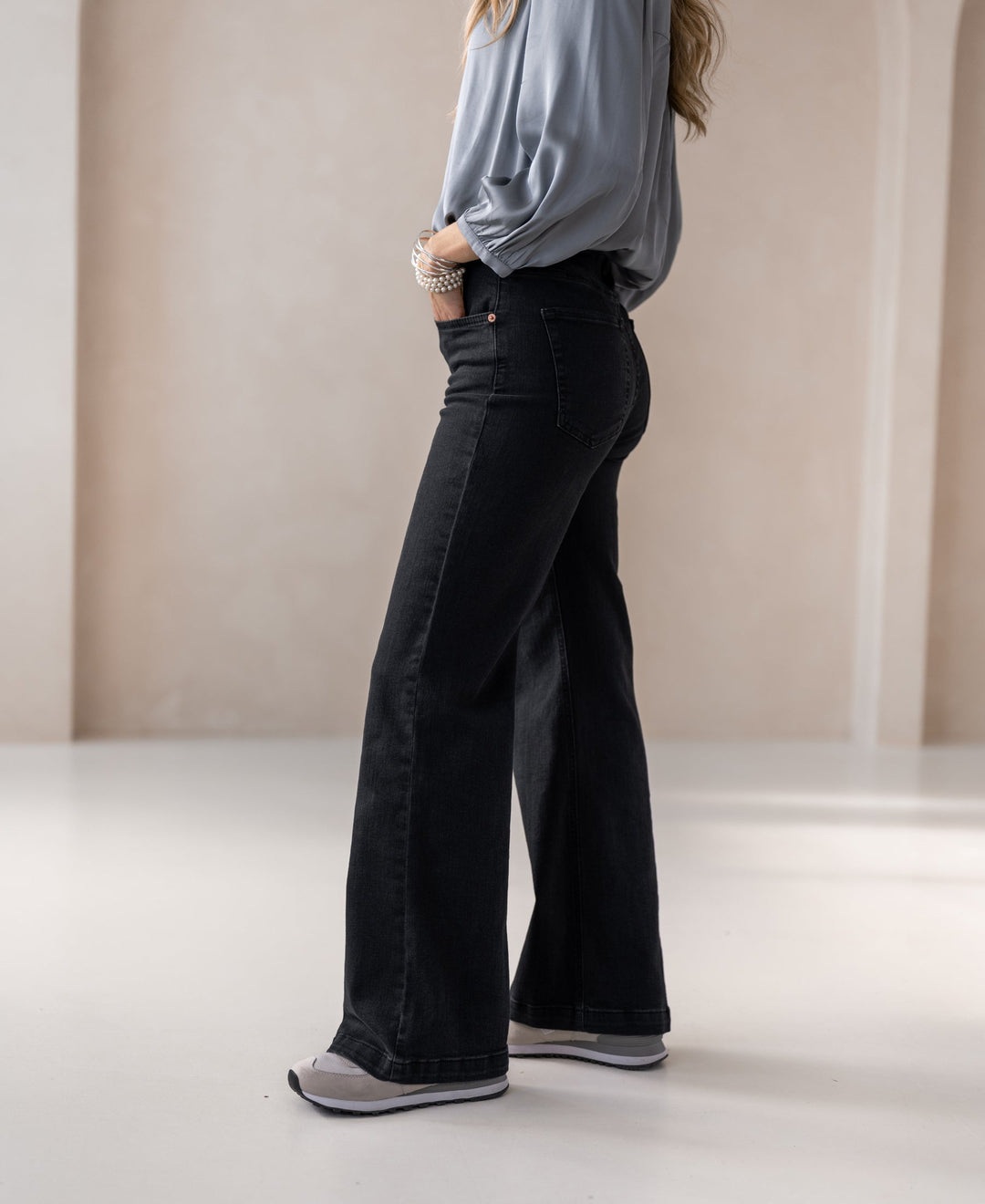 Jeans Évasés Les Deux en Denim Noir