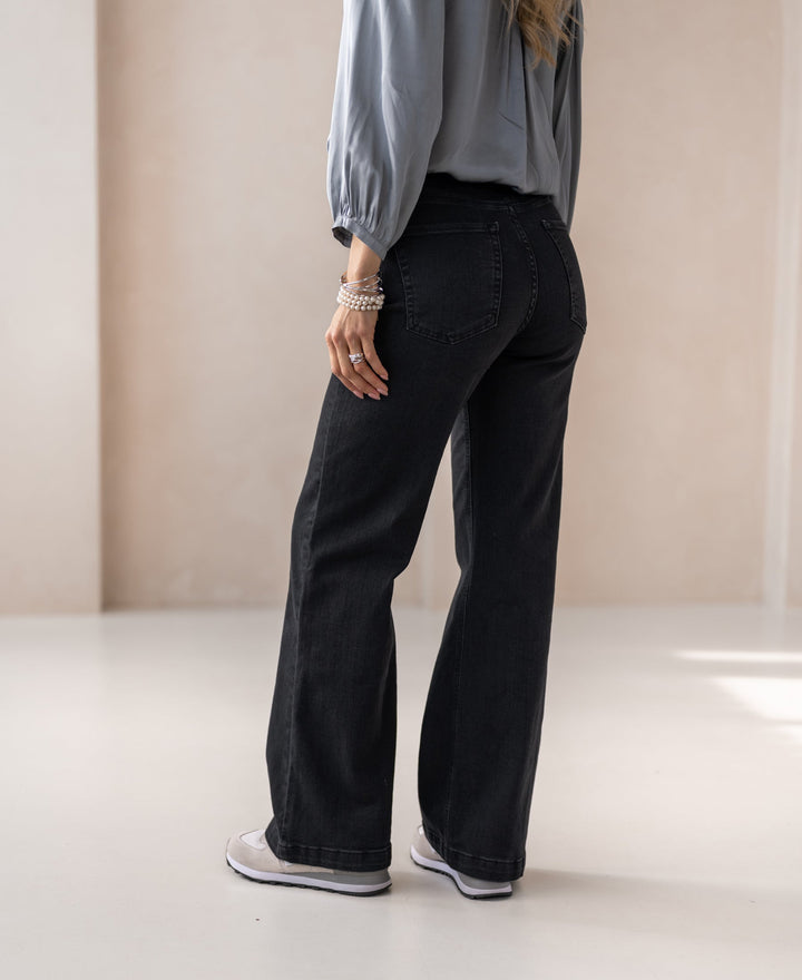 Jeans Évasés Les Deux en Denim Noir