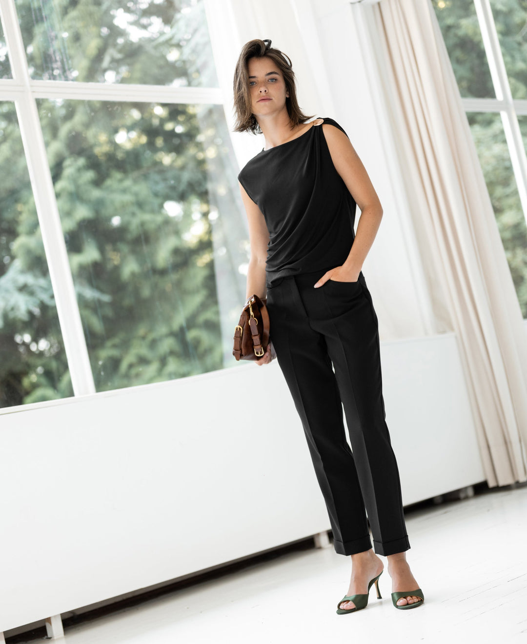 La Maya Noir Top avec Boucle