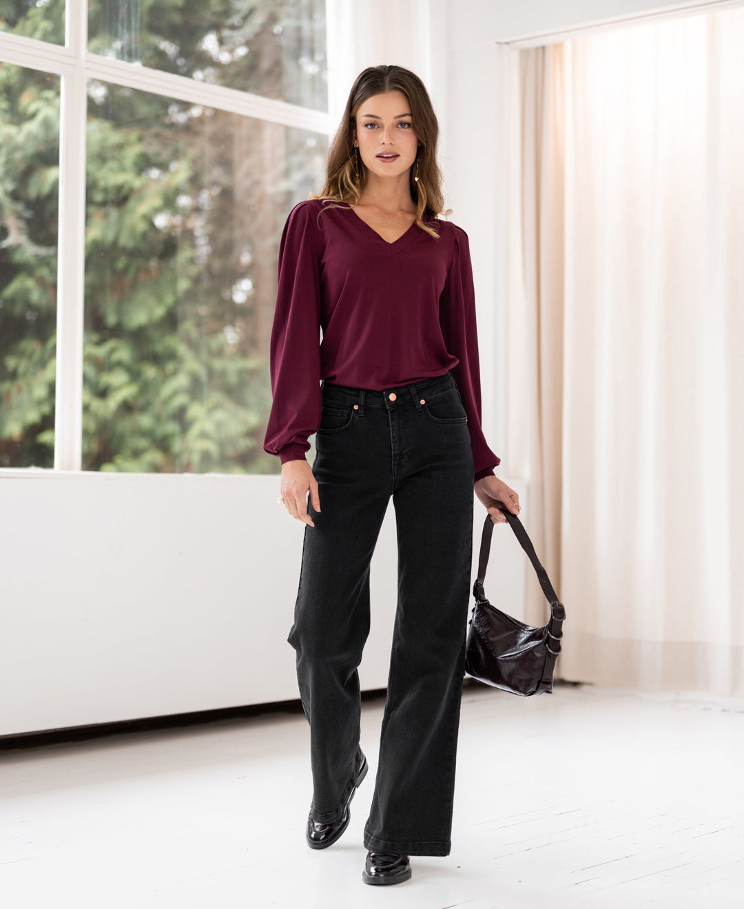 Jeans Évasés Les Deux en Denim Noir