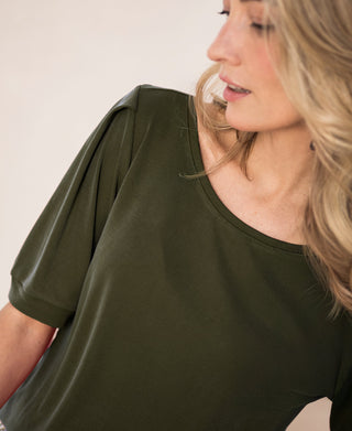 T-shirt côtelé La Phileine en Vert Olive