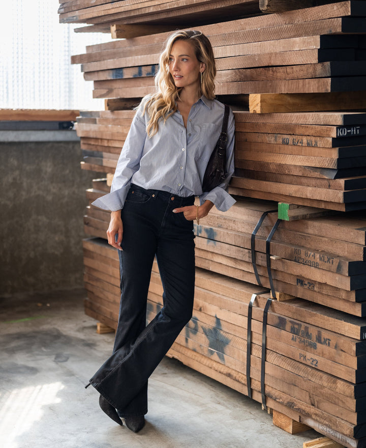 Les Flares Noir Denim Jeans
