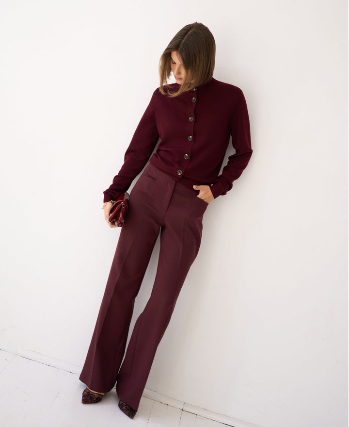 Pantalon à jambes larges Bordeaux de Le Centre