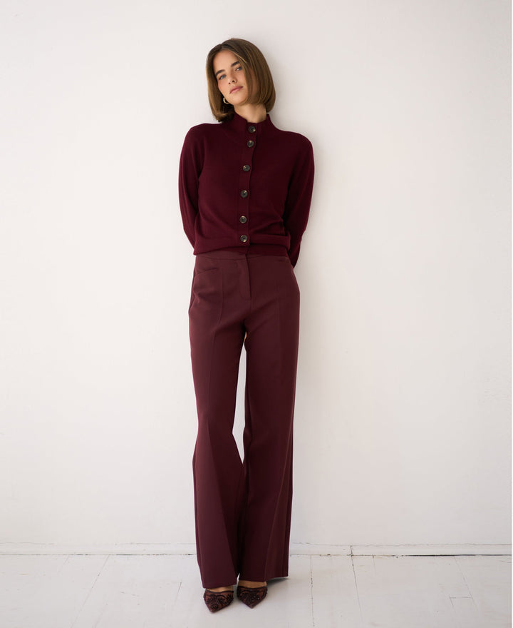 Pantalon à jambes larges Bordeaux de Le Centre