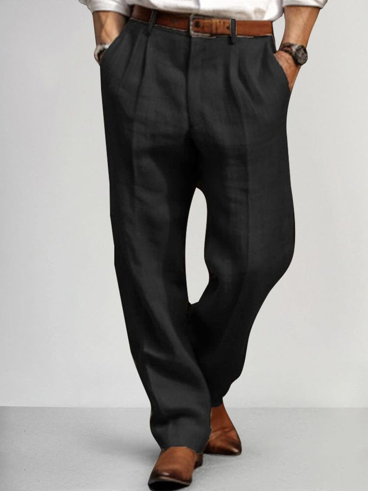 Pantalon Décontracté en Coton et Lin de Qualité Supérieure