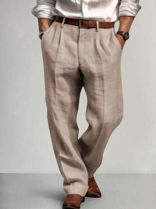 Pantalon Décontracté en Coton et Lin de Qualité Supérieure