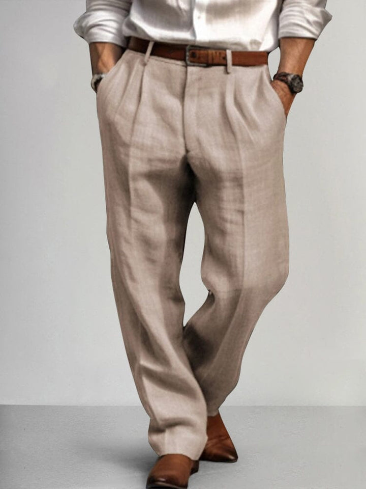 Pantalon Décontracté en Coton et Lin de Qualité Supérieure