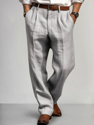 Pantalon Décontracté en Coton et Lin de Qualité Supérieure