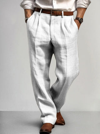 Pantalon Décontracté en Coton et Lin de Qualité Supérieure