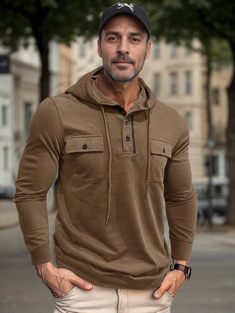 Pull à Capuche Inspiré par le Style Utilitaire Décontracté