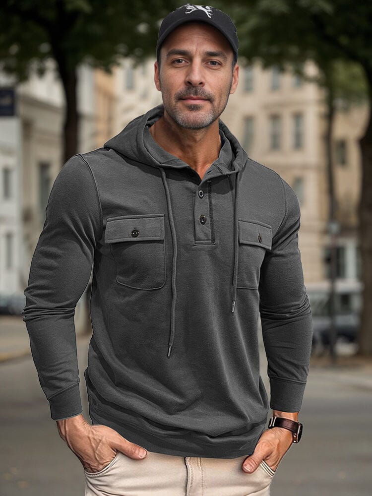 Pull à Capuche Inspiré par le Style Utilitaire Décontracté