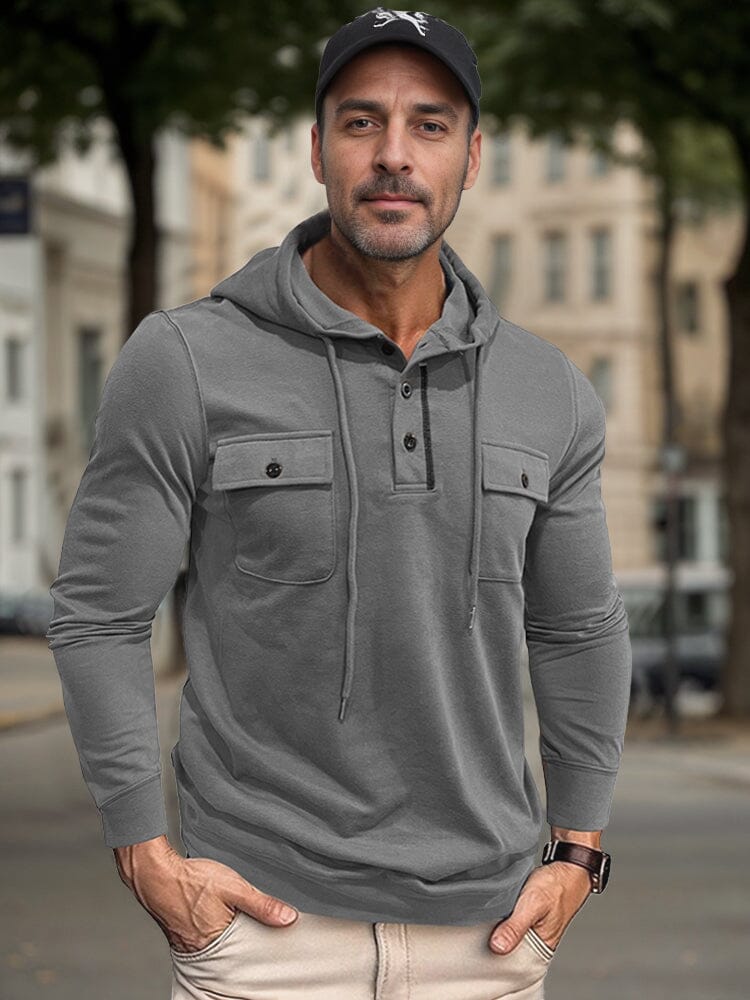 Pull à Capuche Inspiré par le Style Utilitaire Décontracté