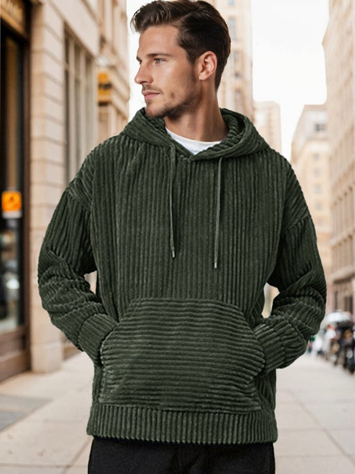 Décontracté et ample : Hoodie en velours côtelé