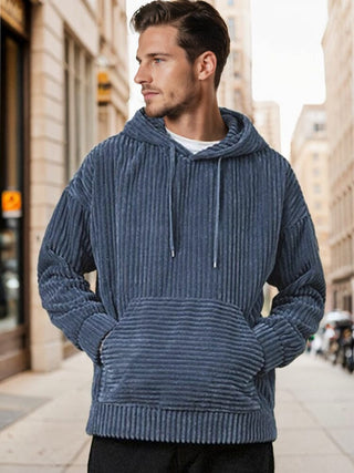 Décontracté et ample : Hoodie en velours côtelé