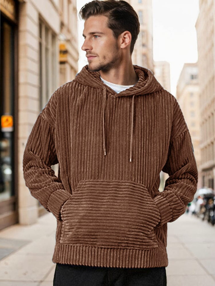 Décontracté et ample : Hoodie en velours côtelé
