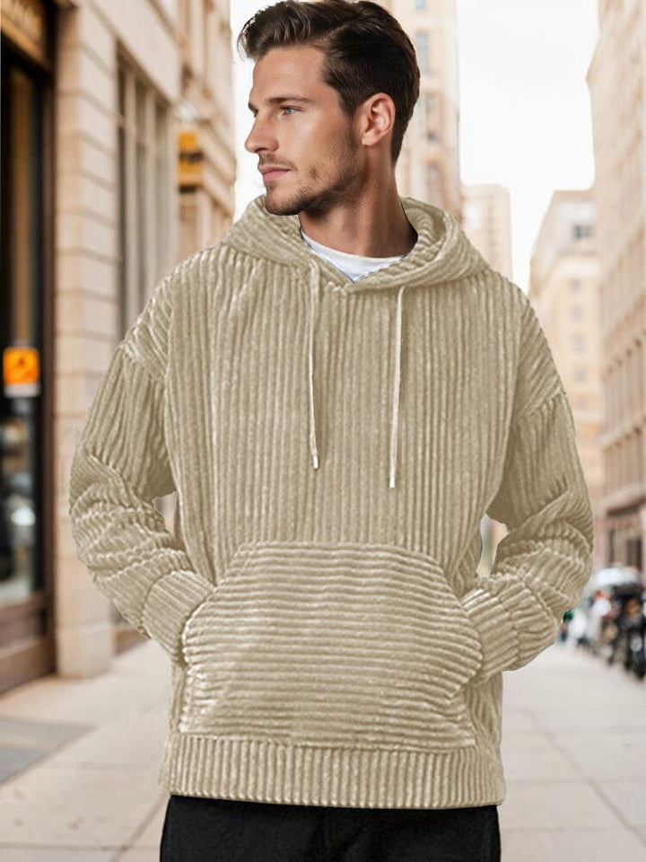 Décontracté et ample : Hoodie en velours côtelé