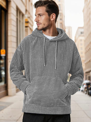 Décontracté et ample : Hoodie en velours côtelé