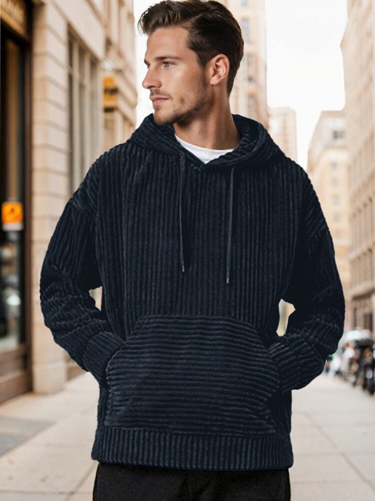 Décontracté et ample : Hoodie en velours côtelé