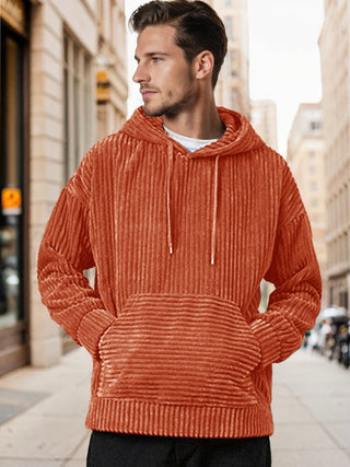 Décontracté et ample : Hoodie en velours côtelé