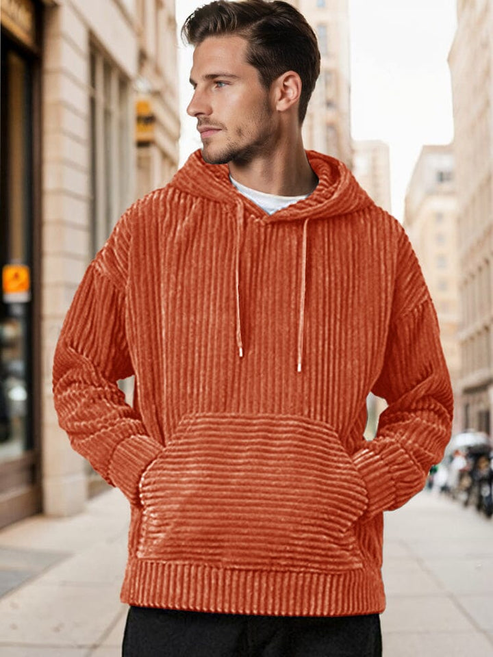 Décontracté et ample : Hoodie en velours côtelé