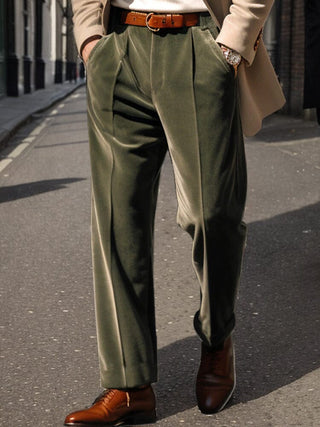Pantalon de Costume en Velours Élégant et Confortable
