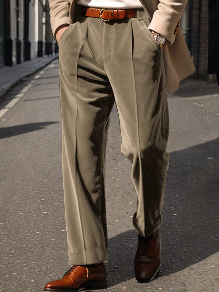 Pantalon de Costume en Velours Élégant et Confortable
