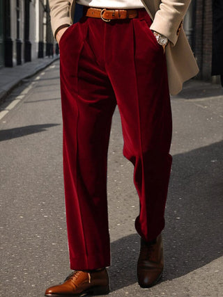 Pantalon de Costume en Velours Élégant et Confortable