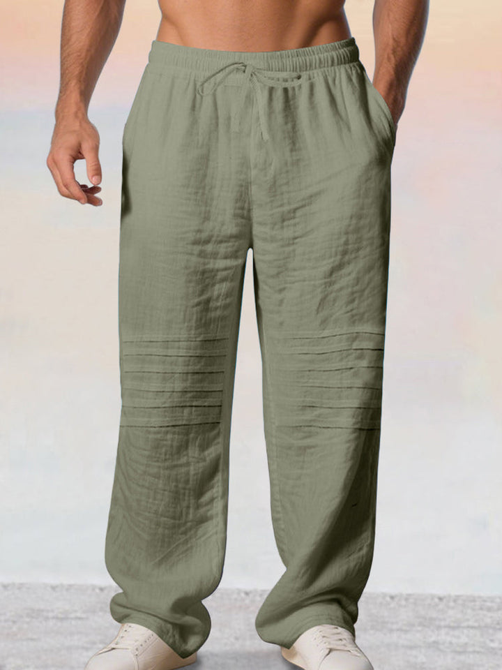 Pantalons en coton 100 % décontractés avec taille à cordon