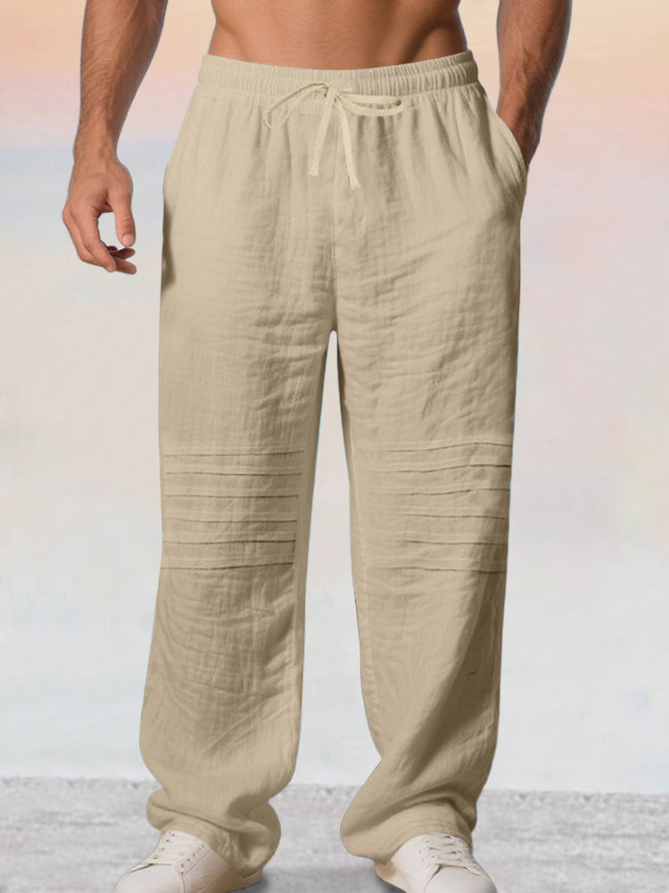 Pantalons en coton 100 % décontractés avec taille à cordon