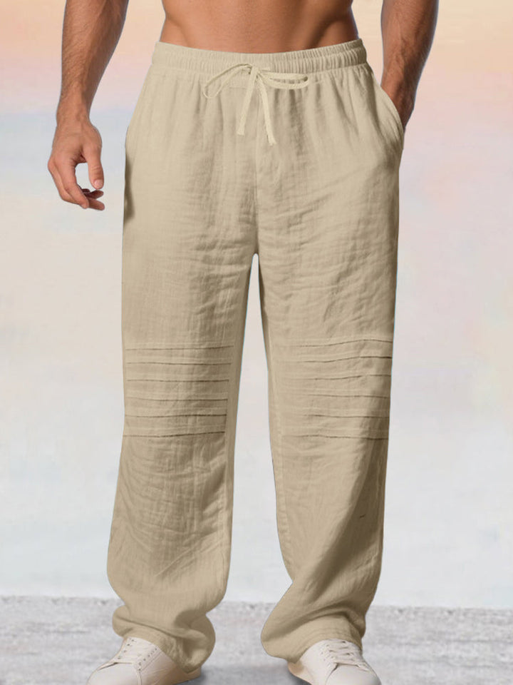 Pantalons en coton 100 % décontractés avec taille à cordon