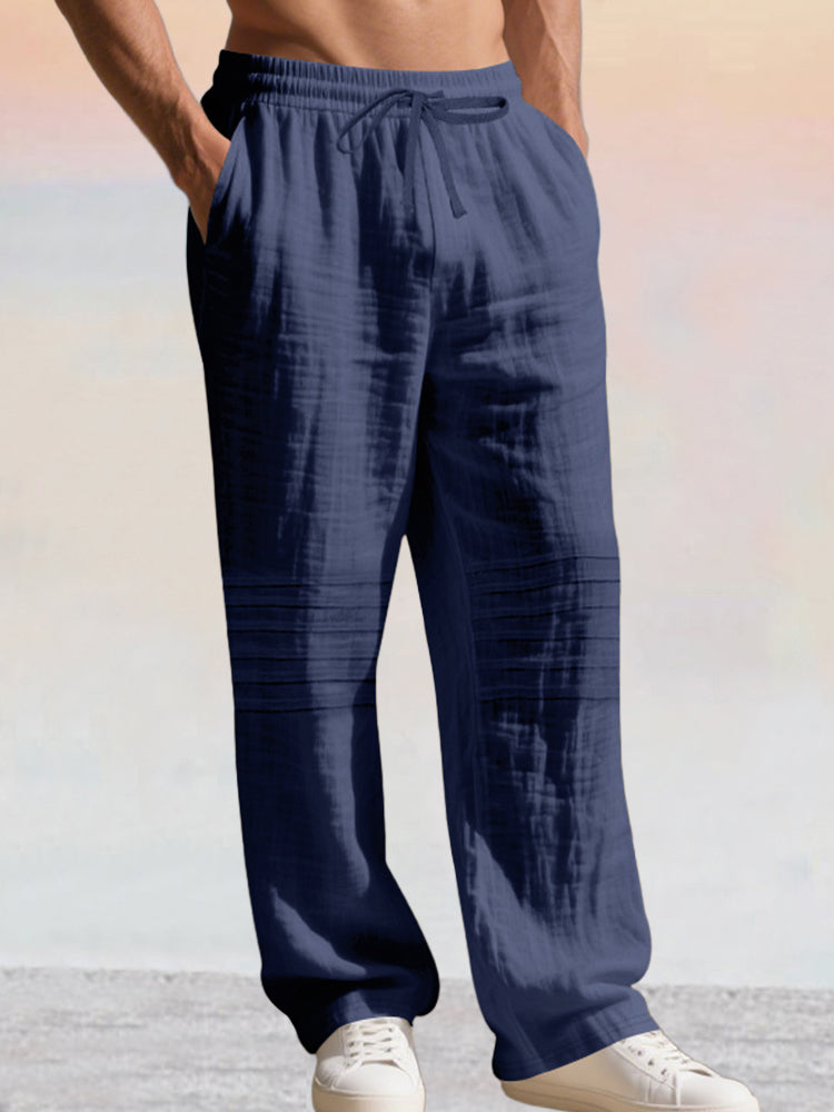 Pantalons en coton 100 % décontractés avec taille à cordon