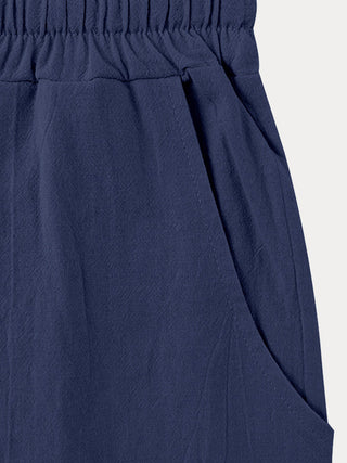 Pantalons en coton 100 % décontractés avec taille à cordon