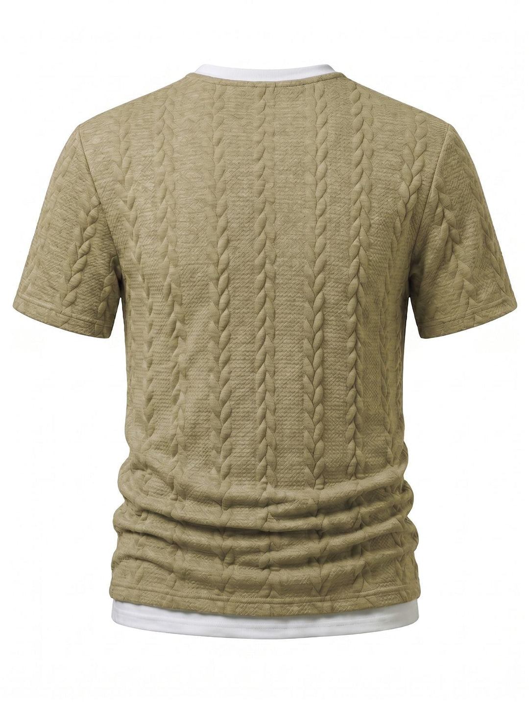 T-shirt en tricot fantaisie à manches courtes avec motif en câbles