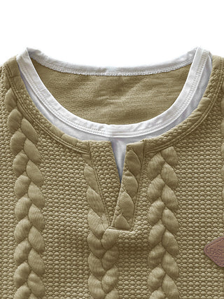 T-shirt en tricot fantaisie à manches courtes avec motif en câbles
