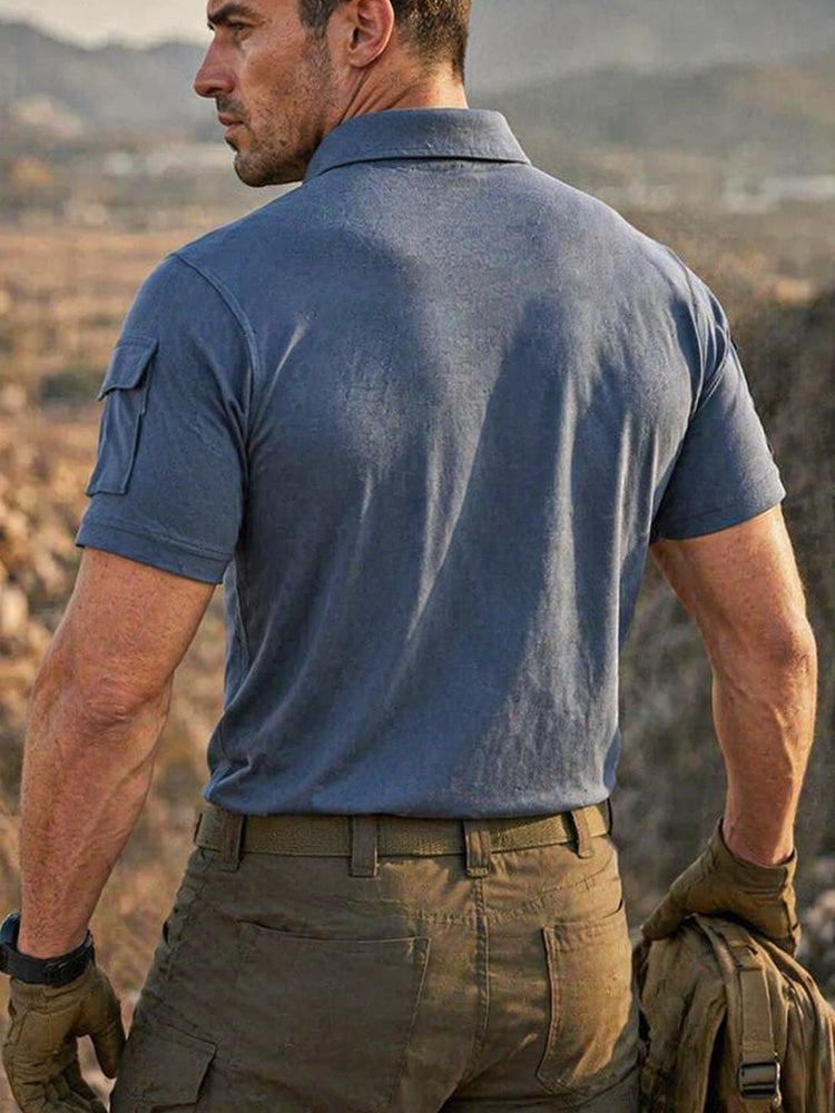 Chemise Polo Casual Élastique à Col Classique