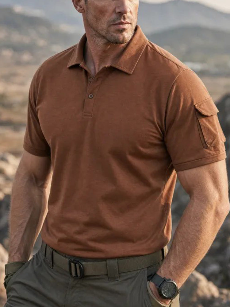 Chemise Polo Casual Élastique à Col Classique