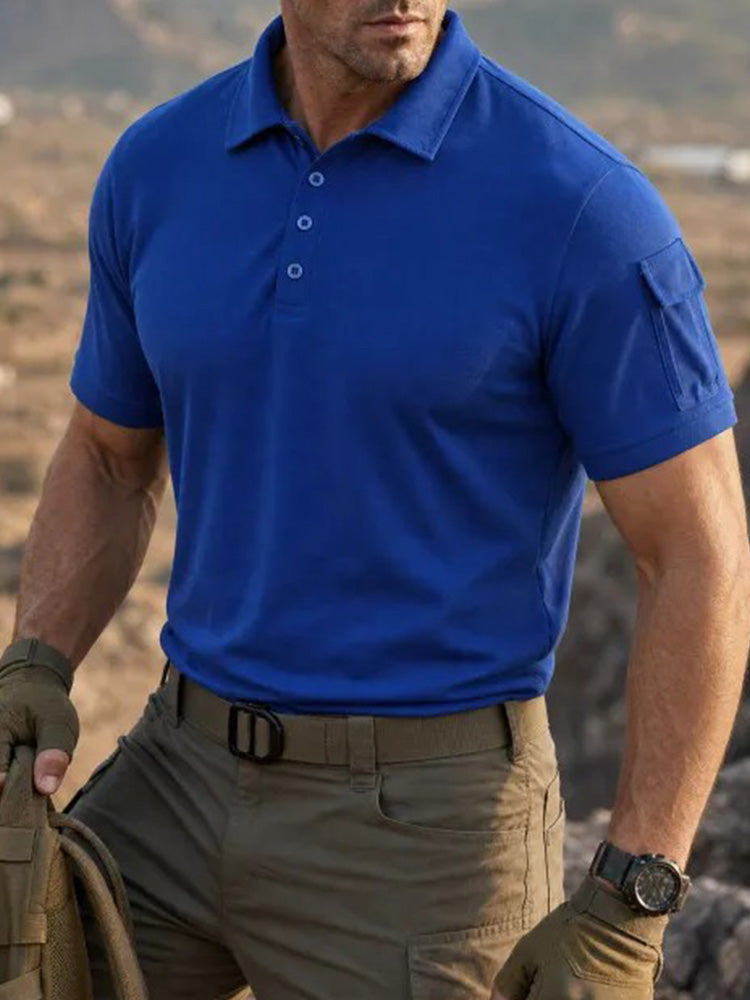Chemise Polo Casual Élastique à Col Classique