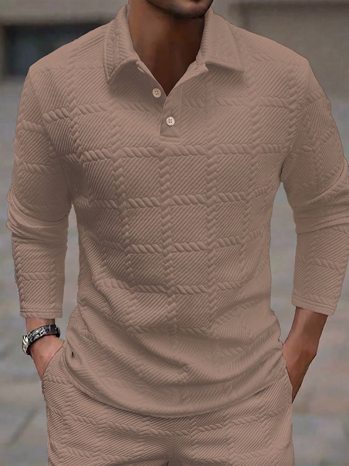 Pull à manches longues en jacquard texturé